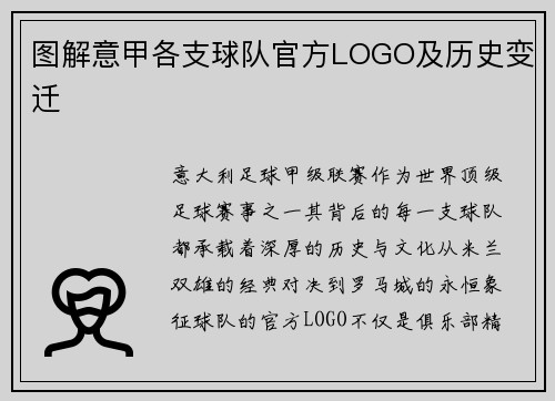 图解意甲各支球队官方LOGO及历史变迁